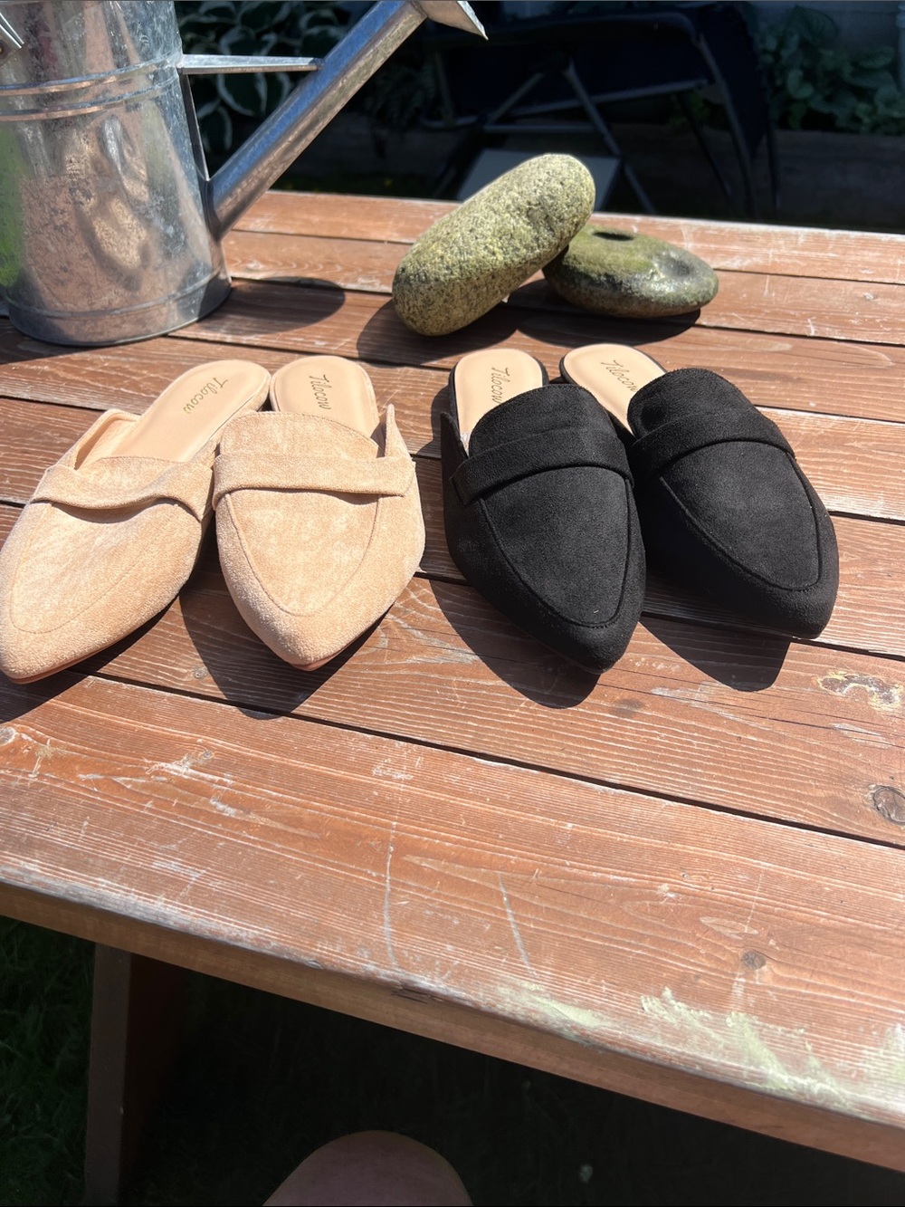 Source Unknown Pointed Slip-On Loafers - Black & Tan both pairs
